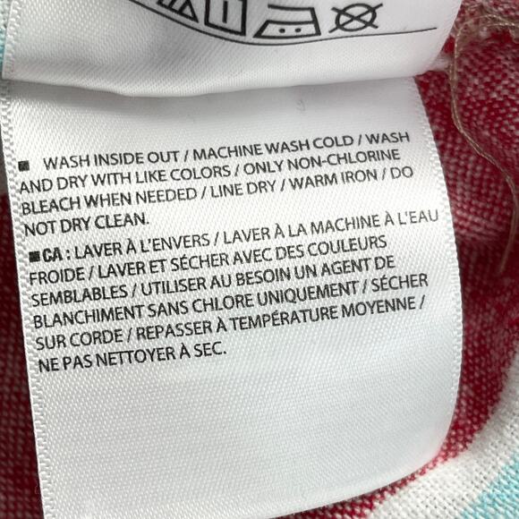 Old Navy Striped Linen Blend Skirt‎ Womens Size 12 Red Multicolor Coastal Resort - Picture 9 of 12